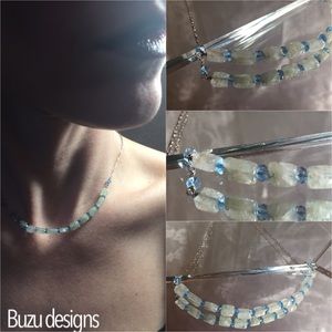 Made in 🇺🇸 Aqua&blue topaz 925 silver necklace